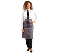 Whites Regular Bistro Apron Charcoal - Waitress Uniform Apron with Front Pocket B158