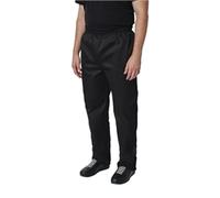 Whites Vegas Unisex Chef Trousers with Elasticated Waistband, Size: S / 30-32 inch, Black, Polycotton, Professional Appearance, Suitable for Commercial Laundering, A582-S