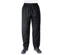 Whites Vegas Polycotton Unisex Chef Trousers, Black, L (38-40" Waist)