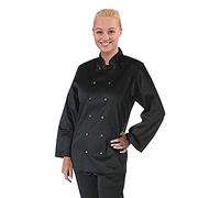 Whites Vegas Chefs Jacket Long Sleeve Black Polycotton - Size L