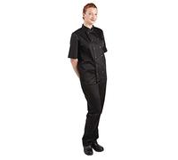 Whites Vegas Unisex Chef Jacket Short Sleeve Black 5XL - Easy Clean, Double-Stitched Restaurant Uniform A439-5XL