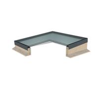 Whitesales, Em.glaze Economy Flat Glass Rooflight & Timber Sloping Upstand S8 900mm X 900mm (3-5 Day Delivery) (Ajs11D115Ta1Ab)