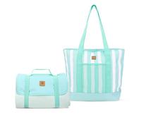 Whitesands Premium Insultated Tote Cool Bag Including Picnic Blanket, Portable Foldable 150 x 135cm Rug, 14L Picnic Basket, Keeps Food Fresh & Cool for 6 Hours