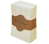 WHITESTEM Flour Sack Towels 18” x 28” - Pack of 6 Cotton Kitchen Towels, Dish Towels and Tea Towels for Embroidery, Thick Absorbent for Baking & Bread Proofing - Natural