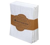 WHITESTEM Flour Sack Towels |Tea Towel for Crafts| Kitchen |Dish | Cotton Blank Towel for Embroidery|Baking Bread Proofing Linen Cover Diamond Crinkle|Thick Absorbent Quick Dry | 3 Pack 28"x28" White
