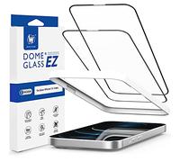 Whitestone Dome Glass EZ screen protector for iPhone 13 mini (5.4") Full Coverage Tempered Glass Shield [Easy Install] by Whitestone for Apple iPhone 13 mini - Two Pack