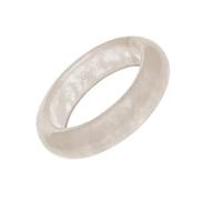 WHITESTONE JEWELRY CO. Birthstone Band Ring for Women and Men | Stackable 6mm Wide | Made from High-Grade Natural Stones | Maya Stone Ring Collection, 7 UK, Stone, Pink Quartz