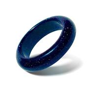 WHITESTONE JEWELRY CO. Birthstone Band Ring for Women and Men | Stackable 6mm Wide | Made from High-Grade Natural Stones | Maya Stone Ring Collection, 5 UK, Stone Gemstone, Sandstone