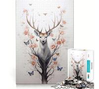 Whitetail Deer 1000 Piece Teenager Puzzles Brain Boosting Play Tight Interlock No Gaps Relaxing Indoor Group Activity (38x26cm)