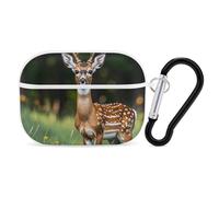 Whitetail Deer Fawn AirPod Pro Case, Anti Scratch Hard PC Cover with Keychain, AirPod Pro 2nd/1st Case Accessories for Women Men, White-Style