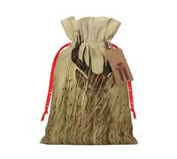 Whitetail Deer Fawn In Wilderness Stag Christmas Canvas Gift Bag With Drawstring,Reusable Personalizedgift Bag