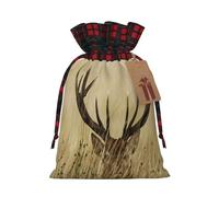 (Whitetail Deer Fawn In Wilderness Stag) Drawstring Gift Bags Holiday Present Goody Bags For Xmas Party S