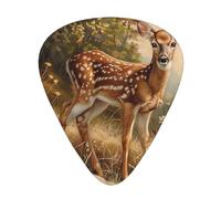 Whitetail Deer Fawn In Wilderness Stag - Guitar Picks-12 Pack Includes Thin, Medium & Heavy Gauges, Best Gift for Guitar Lovers