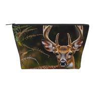Whitetail Deer Fawn in Wilderness Stag Print Makeup Bag Trapezoid Travel Cosmetic Organiser Stylish Storage for Beauty & Gifts for Women Girls