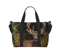 Whitetail Deer Fawn in Wilderness Stag Print Travel Duffel Bag, Lightweight Water-Resistant Weekender Spacious Gym & Travel Bag for Men, Women & Teens