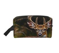 Whitetail Deer Fawn in Wilderness Stag Printed Cosmetic Case with Handle, Lightweight Compact Storage for Makeup, Toiletries & Gadgets, Make up Organiser for Travel, School, Work