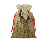 Whitetail Deer Fawn In Wilderness Stag Printed Drawstring Gift Bags,Various Sizes, Bulk Plastic Packaging Bags