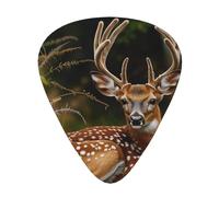 Whitetail Deer Fawn in Wilderness Stag Printed Guitar Picks 12-Piece Set - Comfortable, Versatile Plectrum for All Guitar Styles & Players