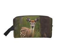 Whitetail Deer Fawn in Wilderness Stag Printed Travel Storage Pouch, Double Sided Large Bag for Clothes and Personal Accessories