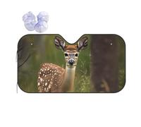 Whitetail Deer Fawn in Wilderness Stag Printing Car Windshield Sunshade-Thicken Bubble Block Heat and Sun UV Rays,Front Windshield,Sun Visor