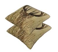 Whitetail Deer Fawn In Wilderness Stag Throw Pillow Cases 2 Pack Square Pillowcases Super Soft Pillow Protectors With Zipper For Couch Livingroom Sofa Bed Office Car,40x40 Cm