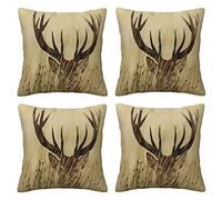 Whitetail Deer Fawn In Wilderness Stag Throw Pillow Cases 4 Pack Square Pillowcases Super Soft Pillow Protectors With Zipper For Couch Livingroom Sofa Bed Office Car,40x40 Cm