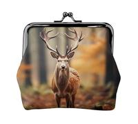 Whitetail Deer Fawn in Wilderness Stag3 print Coin Purse Small Change Purse Card Holder Coin Pouch Small Wallet for Women and Men, Black, One Size, Vintage