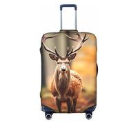 Whitetail Deer Fawn In Wilderness Stag3 Print Luggage Cover Elastic Suitcase Cover Protector Fits 18-32 Inch Suitcase Travel Accessories, White, M