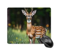 Whitetail Deer Fawn Mouse Pad Non-Slip & Waterproof Mousepad for Desk, Ultra Thin Rectangle Mouse Mat for Office, Gaming, 18 * 22cm