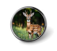 Whitetail Deer Fawn Round Badge for Men Women, Durable & Stylish Lapel Pins, Lightweight Metal Badges for Shirts, Jackets, Hats
