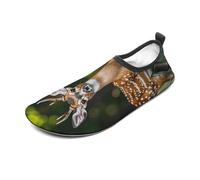 Whitetail Deer Fawn Water Shoes for Men Women, Lightweight Stretch Swim Shoes with Anti-Slip Rubber Sole, Quick-Dry Aqua Socks for Pool, Beach, Surfing, Style, 12 Women/12 Men