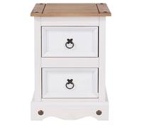 Corona 2 Drawer Petite Bedside Cabinet (Grey)