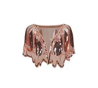 Whitewed Glimmer Beaded 1930s 20's Party Wear Shawl Scarf Capes Capelet Cardigan Wraps Pink