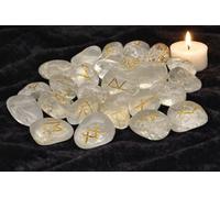Whitewhale Crystal Rune Stones Tumbled Engraved Lettering Crystal Set Healing Chakra Reiki