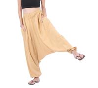 Whitewhale Men Women Cotton Baggy Hippie Boho Gypsy Aladdin Yoga Harem Pants Khaki