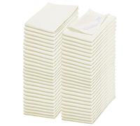 WHITEWRAP Shop Towels | 14”x12”| 50-Pack | White | Multipurpose Cleaning Uses, Hand Towels for Car Washing and Detailing, Housewares, Windows, Bathrooms, Electronics | Reusable Home & Auto Towel Set