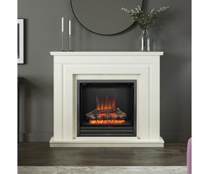 Whitham 48" Soft White & Black Nickel Timber Electric Fireplace 00538X