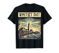 Whitley Bay Where The Light Never Fades Value Graphic T-Shirt, Men, Black, S