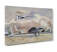 Whitley Bombers Sunning By Paul Nash Classic Painting Canvas Wall Art Print Ready to Hang, Framed Picture for Living Room Bedroom Home Office Décor, 24x16 Inch (60x40 cm)