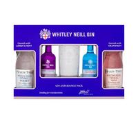 Whitley Neill Gin Gift Set - Flavoured Experience Pack 1x 5cl London Dry, 1x 5cl Rhubarb & Ginger, 2x Fever Tree Tonic Water, Hi-Ball Glass, Gin Gifts for Women Men, Birthday Alcohol Gifts, Valentines