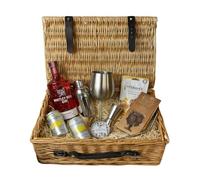 Whitley Neill Raspberry Gin 70cl 43% ABV 16" Luxury Gift Hamper | Cocktail Shaker, Tonic Cans, Metal Glass, Truffles Nut Mix & Candle, Premium Flavoured Gin Gift Set UK