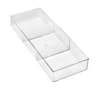 Whitmor 3 Section Small Easy Clean Clear Plastic Resin Drawer Organizer