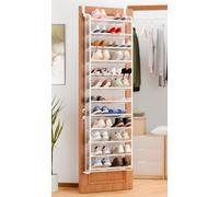 Whitmor 36 Pair Over the Door Shoe Rack,12 Tier Hanging Shoe Organizer with Metal Frame & Mesh shelves, Heavy Duty Shoe Storage Holder for Door,No Drill Installation, 74"H x 21.7"W x 7.5"D, Matt White
