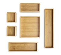 Whitmor 6-Piece Bamboo Drawer Organizers, Natural