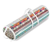 Whitmor Clear Zippered Storage Rolls Gift Wrap Organizer, 25 Count (Pack of 1), Transparent