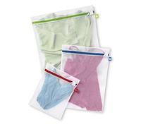 Whitmor Color Coded Zippered Mesh Wash Bags (3 Piece Set)
