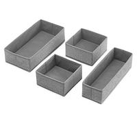 Whitmor Drawer Organizer, Non woven fabric, Crosshatch Gray, 4 Count (Pack of 1)