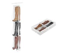 Whitmor Hanging Boot File - Hanging Storage for Men's and Woman's Boots - 3 Pair & Underbed Boot Bag, 4 Section, White