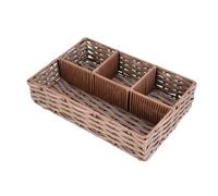 Whitmor Pe Rush 4 Section Tray, Brown, 11.8" L x 7.9" W x 2.8" H