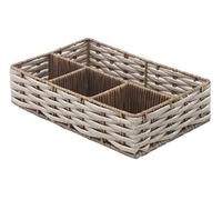 Whitmor Pe Rush 4 Section Tray, Brown, 11.81"x7.87"x2.76"